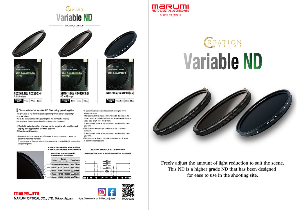 Marumi CREATION Variable ND Series Brochure